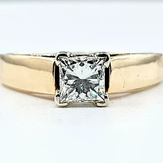 Modern Princess Cut Diamond Solitaire Ring