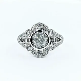 Art Deco Revival Diamond & Platinum Ring