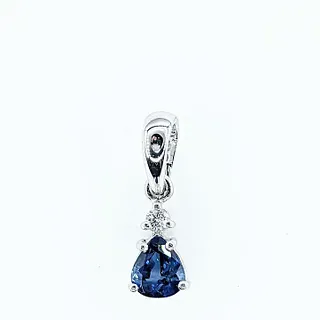18kw Sapphire and Diamond Pendant