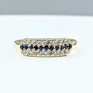 14ky Diamond and Sapphire Ring