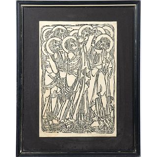 Woodblock Print of Saints by Stephen Osborn