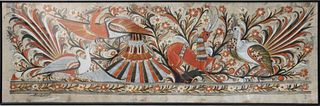 Mexican Painting of Birds and Antelope
