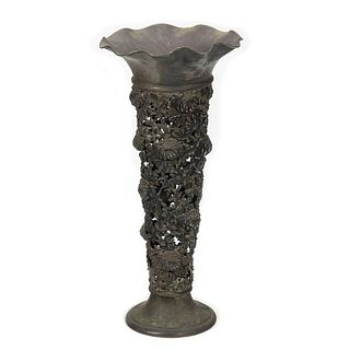 Late Victorian Silver Trumpet Vase