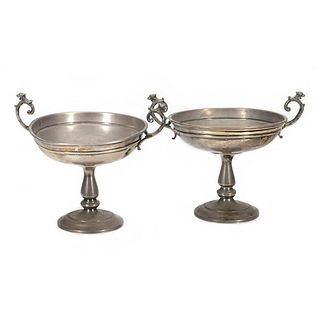 Pair of Silver Handled Compotes
