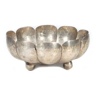 Silver Scalloped Footed Bowl