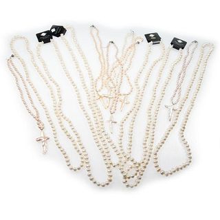Collection of freshwater cultured pearl necklaces