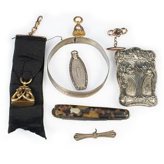 Collection of antique gold-filled and silver jewelry
