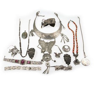 Collection of silver ethnographic jewelry