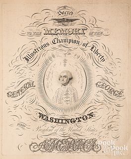 Printed George Washington memorial calligraphy