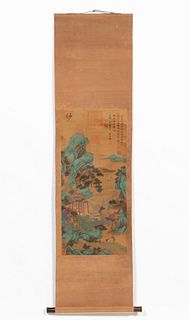 CHINESE SCROLL WITH MOUNTAIN LANDSCAPE
