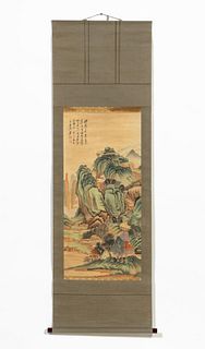 CHINESE SCROLL MOUNTAIN LANDSCAPE PAINTING