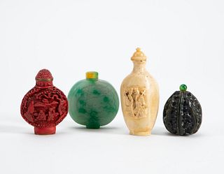 GROUP OF FOUR CHINESE SNUFF BOTTLES