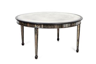 MANNER JANSEN, LACQUERED & MIRRORED DINING TABLE