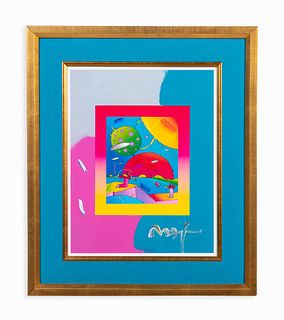PETER MAX, "YEAR OF 2550" ACRYLIC ON PAPER, SIGNED
