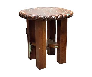SOUTHWEST MESQUITE INLAID TURQUOISE SIDE TABLE