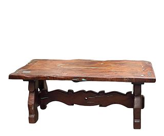SOUTHWEST MESQUITE INLAID TURQUOISE COFFEE TABLE