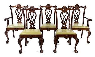 A Set of Twelve George II Style Mahogany Dining Chairs Height 43 inches.