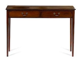A George III Mahogany Console Table Height 30 x width 42 x depth 12 inches.