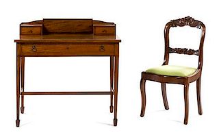 A George III Satinwood Dressing Table Height of table 33 1/2 x width 33 x depth 22 inches.