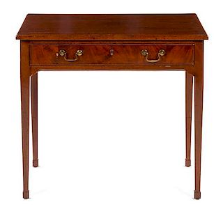 A Georgian Style Mahogany Writing Table Height 28 1/2 x width 34 1/4 x depth 22 1/2 inches.