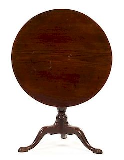 A Chippendale Style Tilt-Top Table Height 27 x depth 27 1/2 inches.