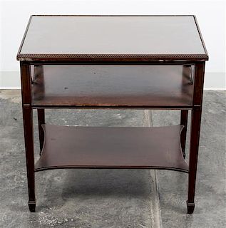 A Pair of Regency Style Mahogany Side Tables Height 25 1/4 x width 24 1/2 x depth 15 3/4 inches.