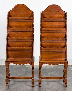 A Pair of William and Mary Style Upright Canterburies Height 42 1/2 x width 15 x depth 9 inches.
