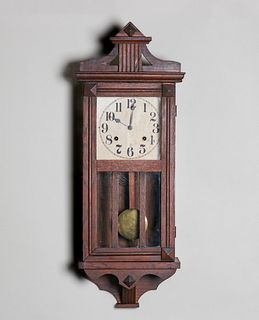 Arts & Crafts Oak Wall Clock c1910
