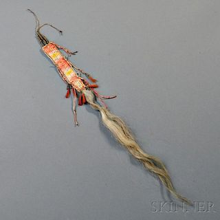 Central Plains Quilled and Decorated Horsehair Head Ornament