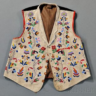 Santee Sioux/Metis Beaded Hide and Cloth Vest