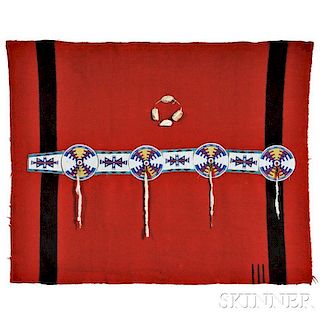 Blackfoot Trade Blanket with Beaded Hide Strip