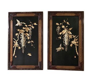 Pair of 19th Century Chinese Carved Hongmu Panels