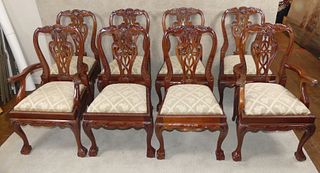SET 8 CHIPPENDALE DINING CHAIRS BY LLOYD BUXTON