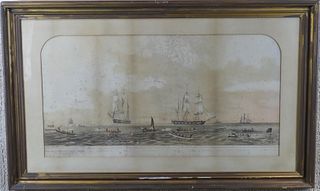 SPERM WHALING LITHOGRAPH AFTER RUSSELL 1870