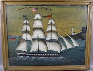 CLIPPER SHIP PAINTING SIGNED BORDEN 1997