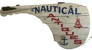 OLD NAUTICAL ANTIQUES SIGN 