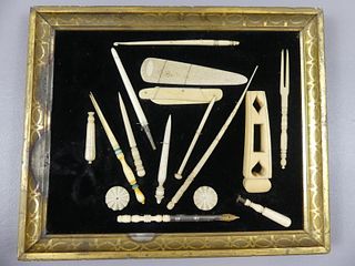 FRAMED WHALE BONE IMPLEMENTS