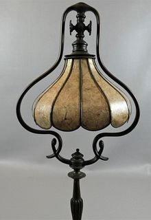 BRONZE A&C FLOOR LAMP SIGNED CREST