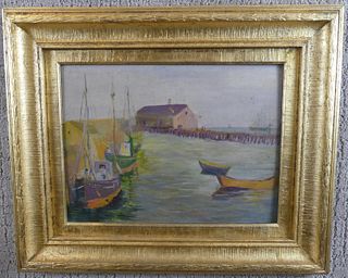 PAINTING OF NEW ENGLAND HARBOR 