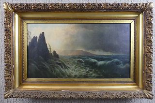 VICTORIAN SEASCAPE OIL PAINTING 