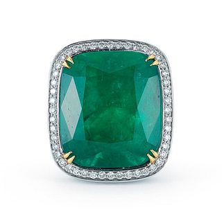MARVELOUS EMERALD AND DIAMOND RING