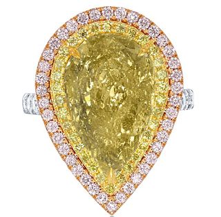 YELLOW PEAR-SHAPE DIAMOND RING