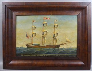 NANTUCKET WHALE SHIP PAINTING BY LH JOY
