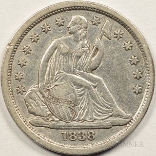 1838 Seated Liberty Dime, Extremely Fine