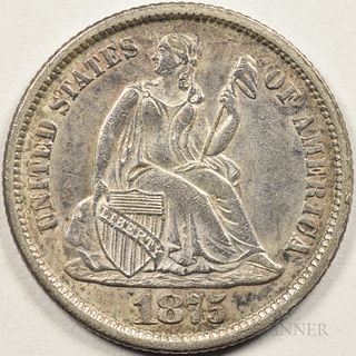 1875-CC Seated Liberty Dime, MS-62