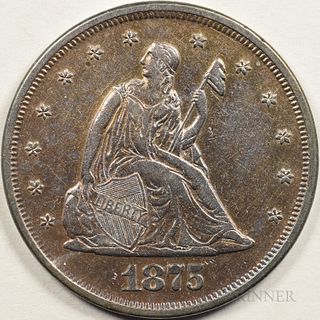 1875 Twenty Cents, About Uncirculated
