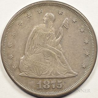 1875 Twenty Cents, About Uncirculated
