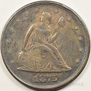 1875 Twenty Cents, Choice Extremely Fine