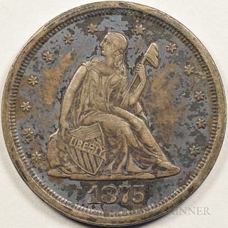 1875-S Twenty Cents, Choice About Uncirculated