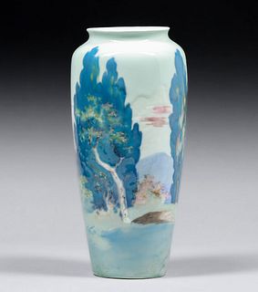 Rosenthal Arts & Crafts Landscape Vase c1910